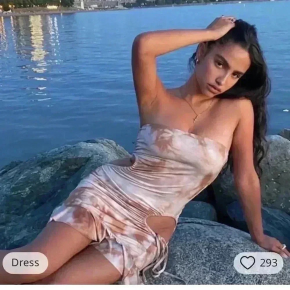 I.Am.Gia Freyr Dress Tan Tie Dye Dress New With Tag - Picture 8 of 8